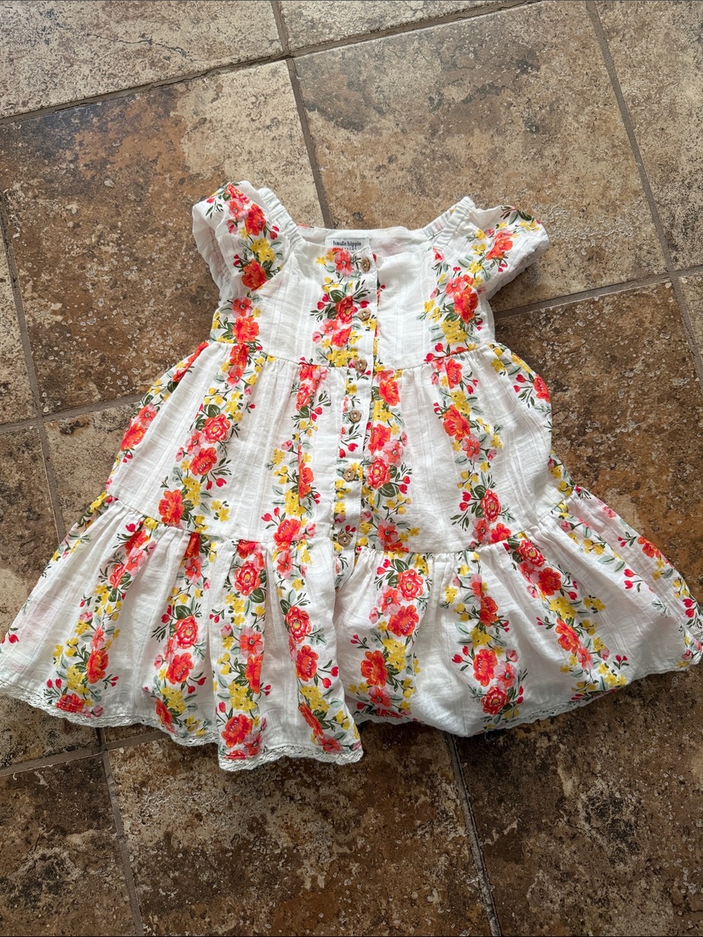 White Floral Toddler Dress 3t